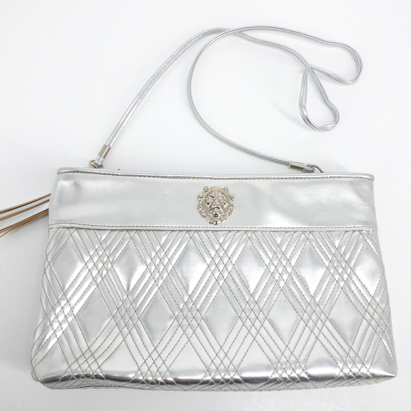 Warren Reed Handbags - Warren Reed Bag Silver Lion Head Tassel Shoulder Bag Clutch Removable Strap